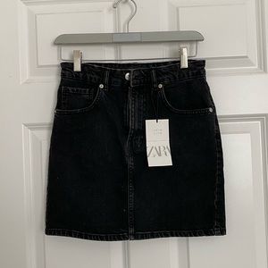 NWT Zara Black Jean Skirt